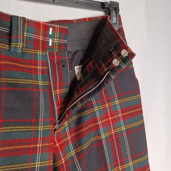 Vintage MUSE'S Pants Men's 30x30 Wool Tartan Plaid Straight Leg 80's Y2K Goth - Picture 6 of 10